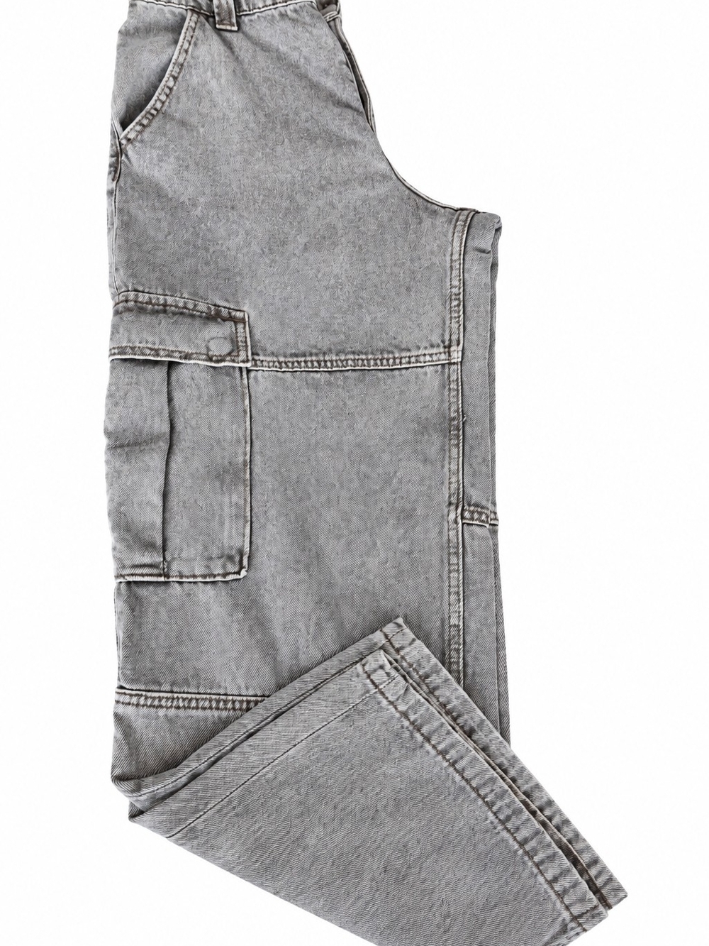 H&M Kid Gray Relaxed Cargo Jeans